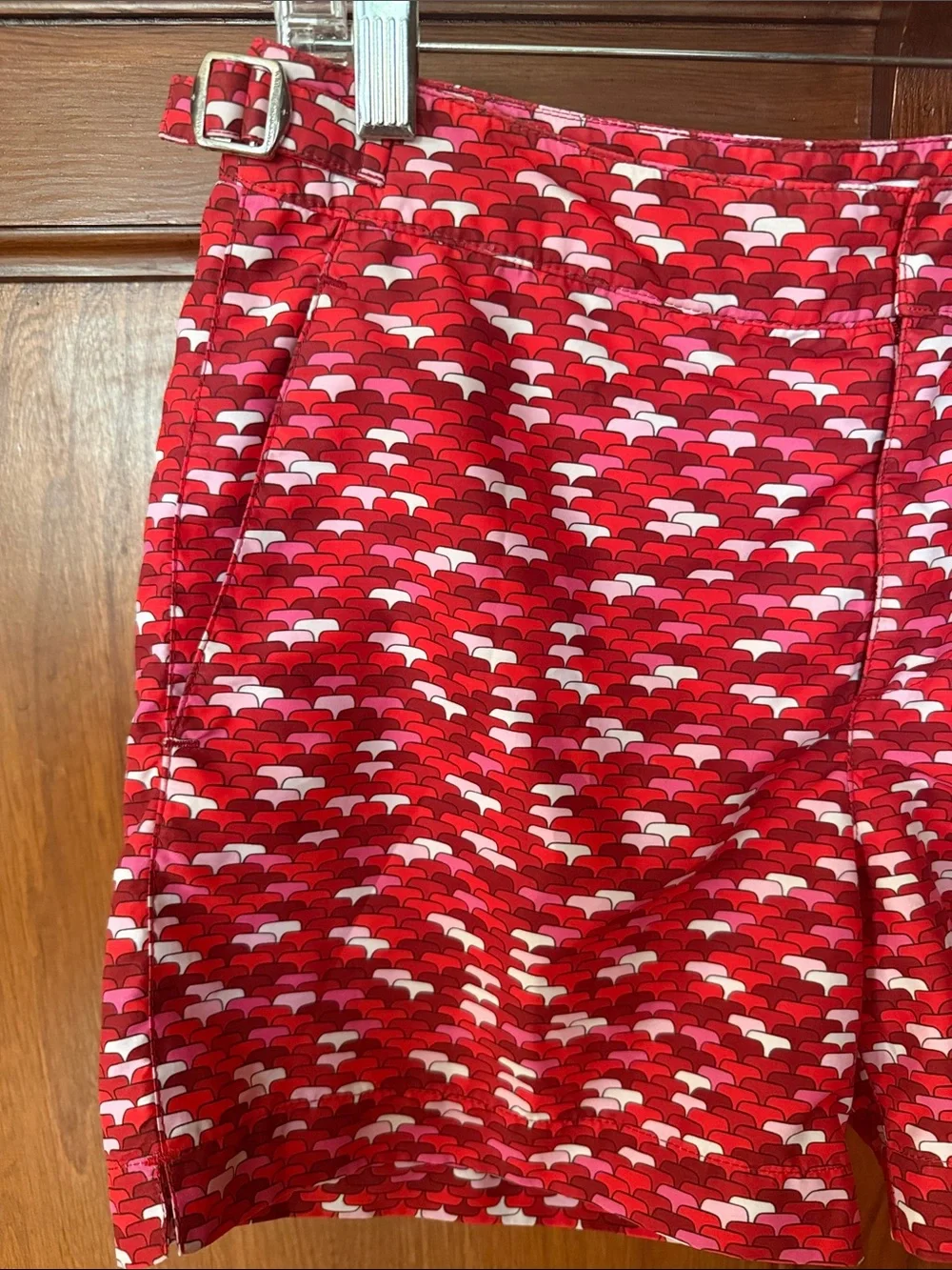 Orlebar Brown Red and White Patterned Men’s Swim Bermudas